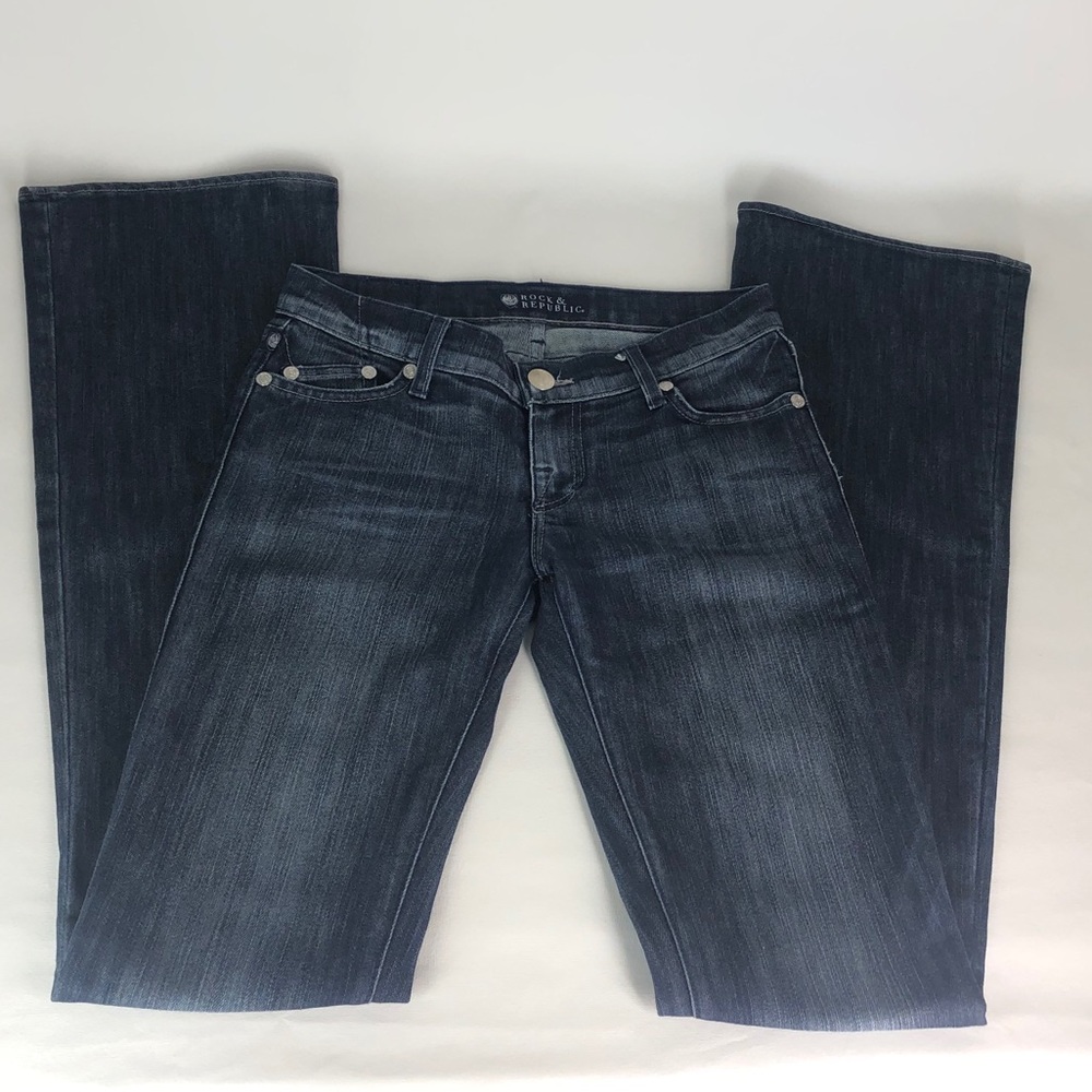 Rock & Republic Dark Kasandra Bootcut Faded Jeans